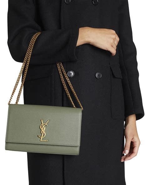 SAINT LAURENT Grain De Poudre Medium Monogram Kate 